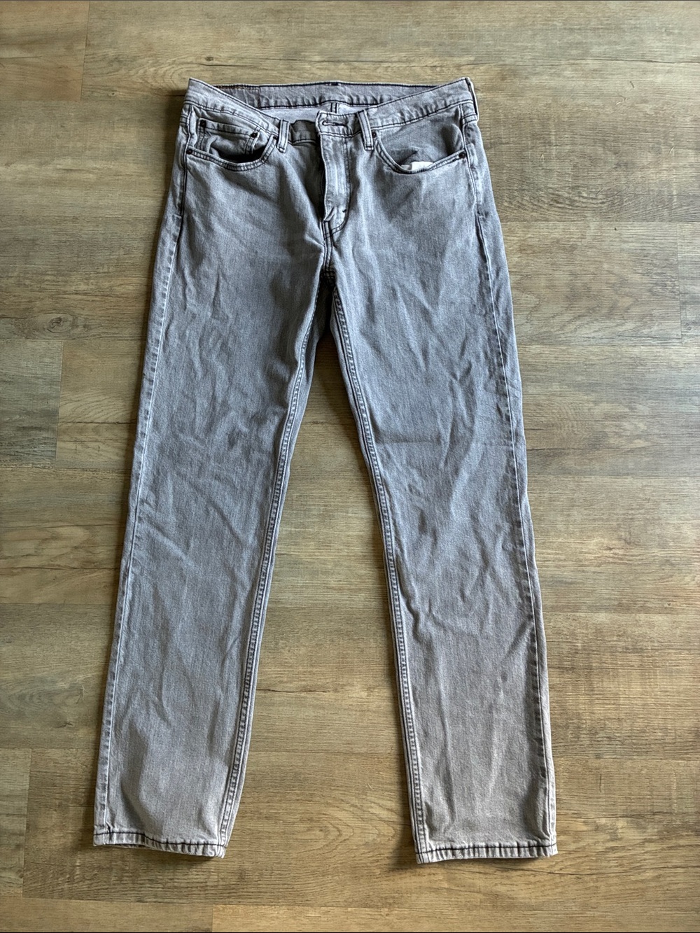 Levi's Gray Denim Jeans with Distressed Leather Patch